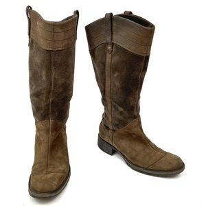 Timberland Cowboy Smooth Suede Leather Tall Boots